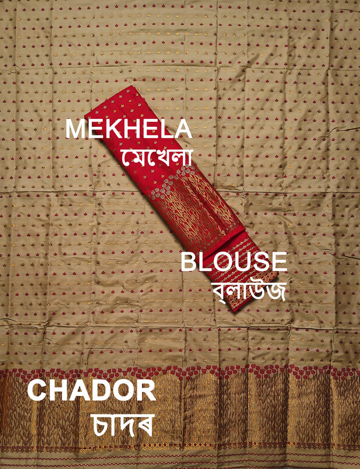 Muga* Contrast Mix Set Mekhela Sador