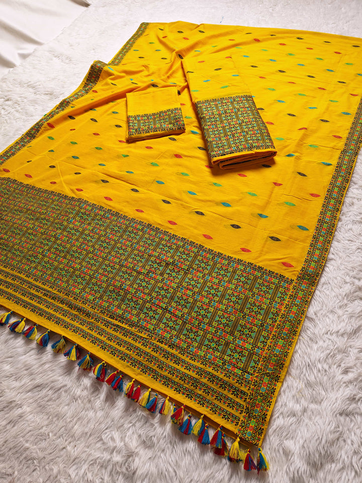 Ready-To-Wear Multi-Dhaga Work Super Cotton* Mekhela Sador