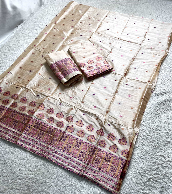 Premium Bhagalpuri Art Toss* Mekhela Sador