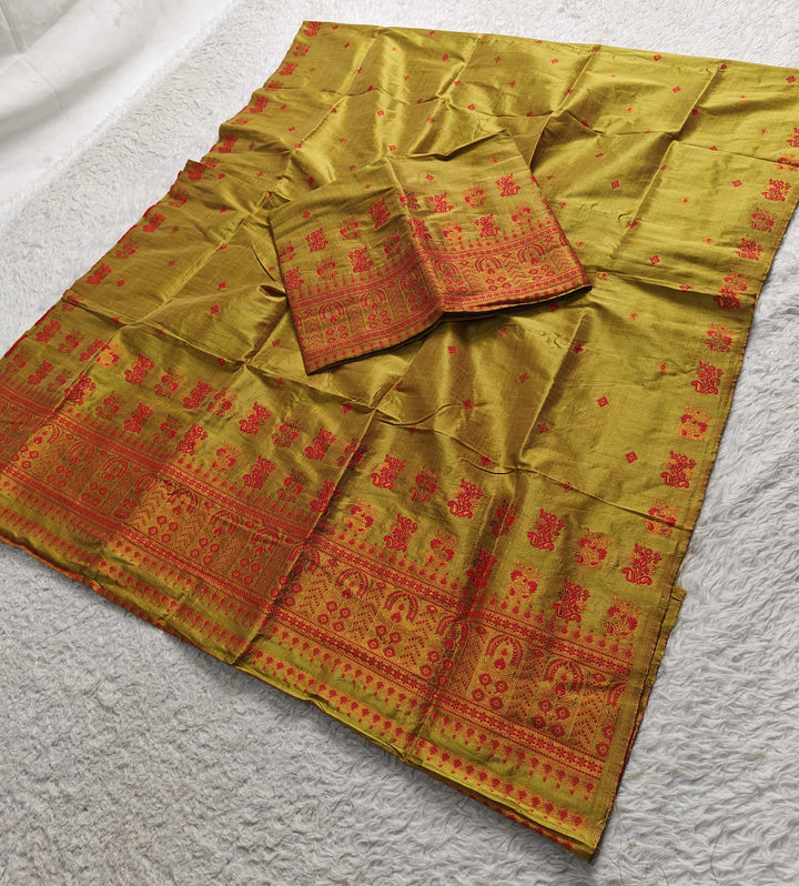 Premium Bhagalpuri Art Toss* Mekhela Sador