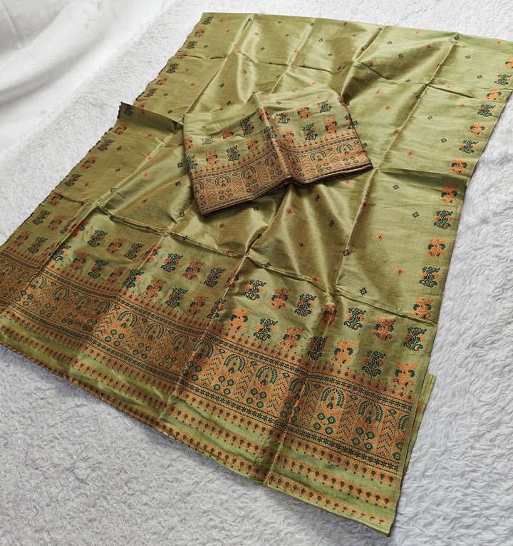 Premium Bhagalpuri Art Toss* Mekhela Sador
