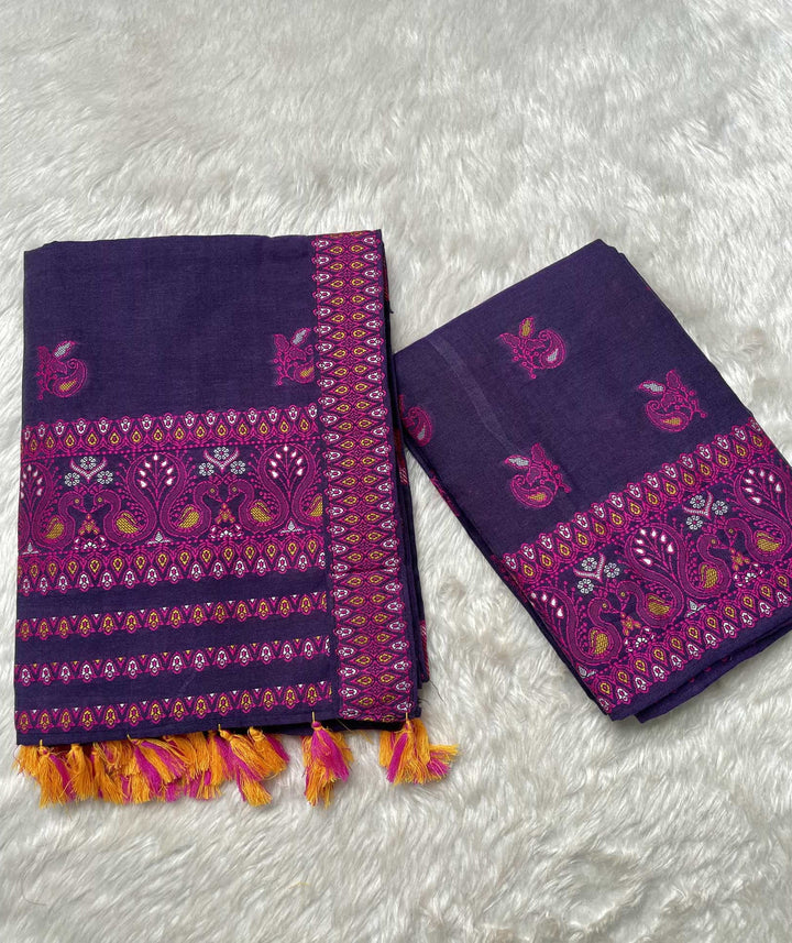 Ready-To-Wear Multi-Dhaga Weaving Work Kesa Cotton* Mekhela Sador