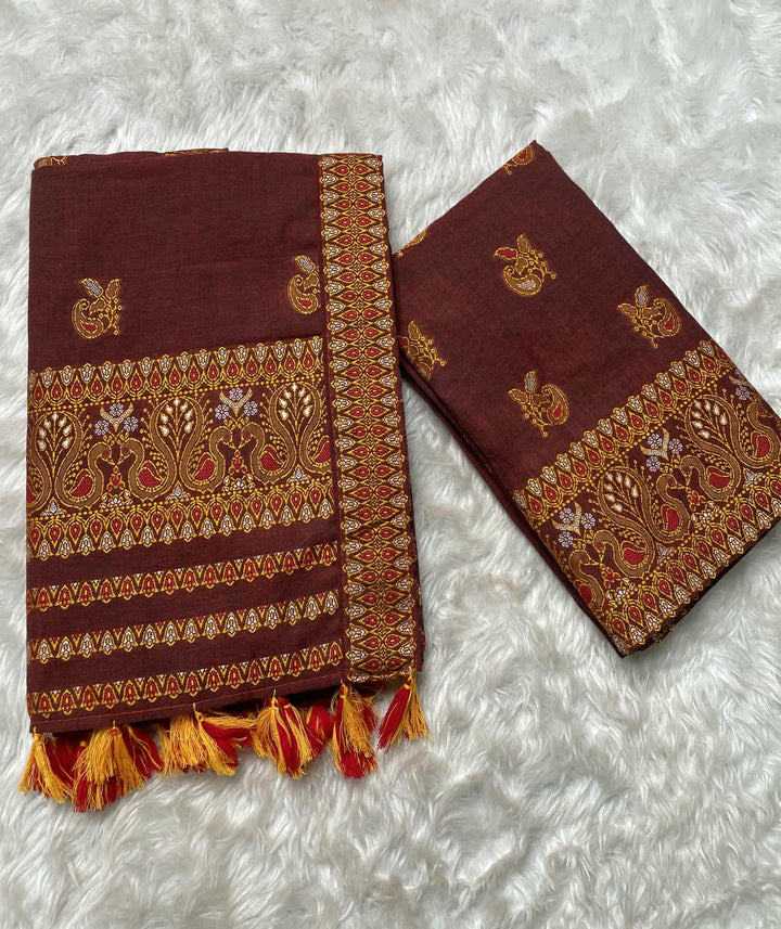 Ready-To-Wear Multi-Dhaga Weaving Work Kesa Cotton* Mekhela Sador