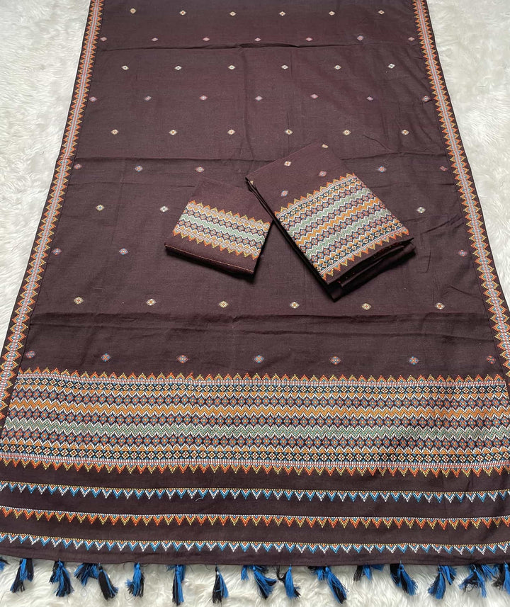 Ready-To-Wear Multi-Dhaga Weaving Work Kesa Cotton* Mekhela Sador