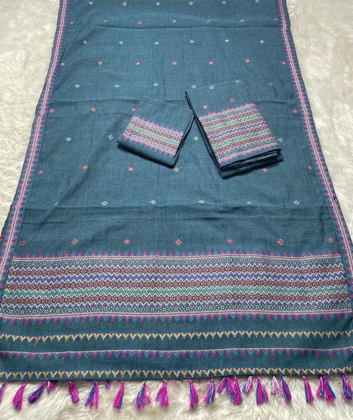 Ready-To-Wear Multi-Dhaga Weaving Work Kesa Cotton* Mekhela Sador