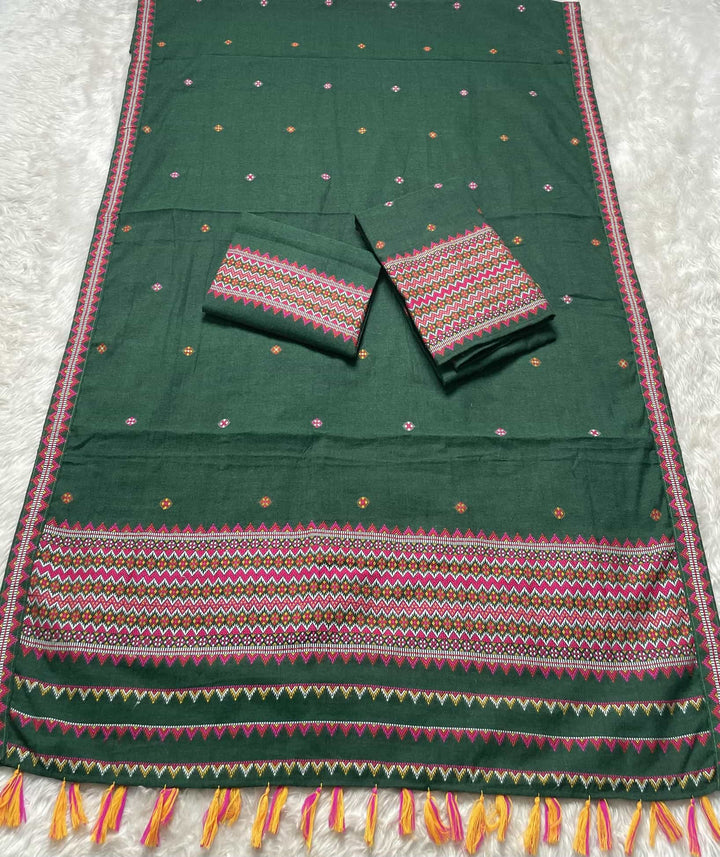 Ready-To-Wear Multi-Dhaga Weaving Work Kesa Cotton* Mekhela Sador