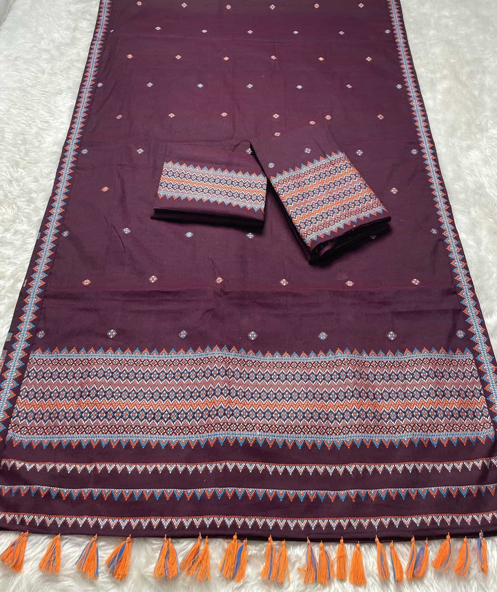 Ready-To-Wear Multi-Dhaga Weaving Work Kesa Cotton* Mekhela Sador