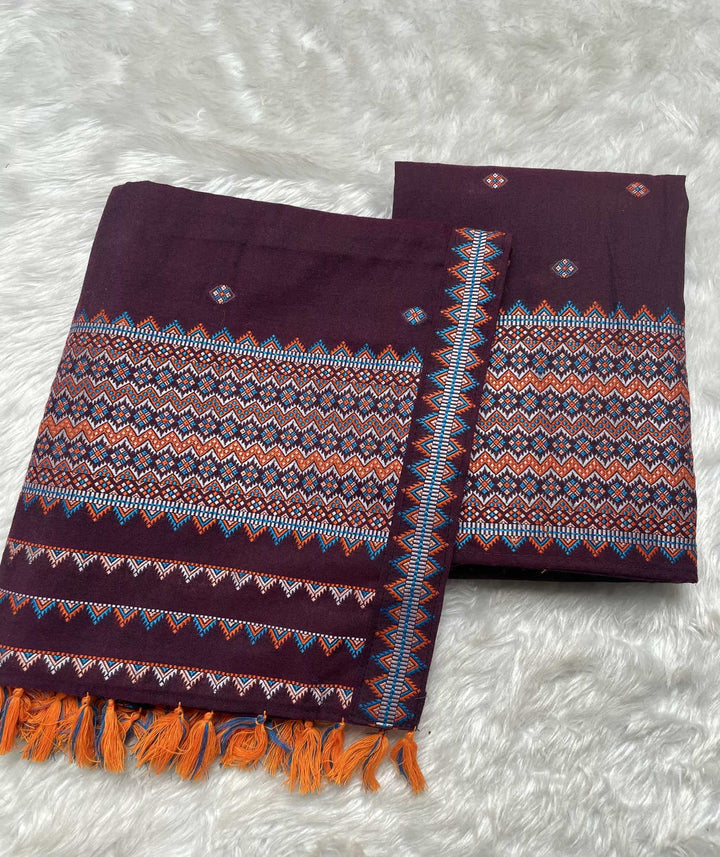 Ready-To-Wear Multi-Dhaga Weaving Work Kesa Cotton* Mekhela Sador