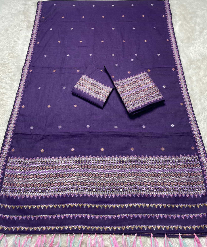 Ready-To-Wear Multi-Dhaga Weaving Work Kesa Cotton* Mekhela Sador