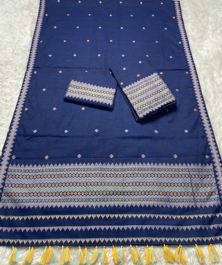 Ready-To-Wear Multi-Dhaga Weaving Work Kesa Cotton* Mekhela Sador