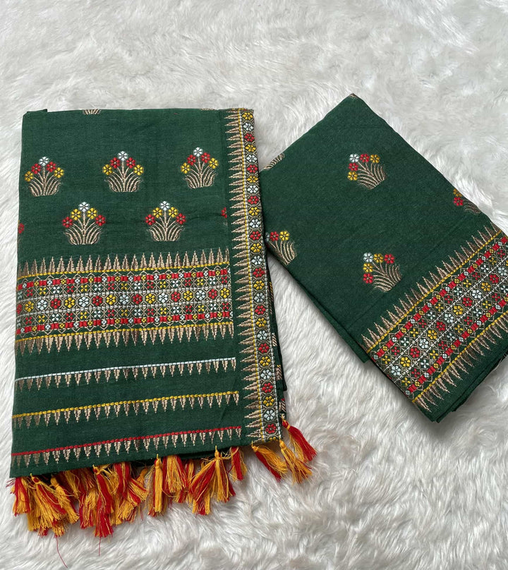 Ready-To-Wear Multi-Dhaga Weaving Work Kesa Cotton* Mekhela Sador