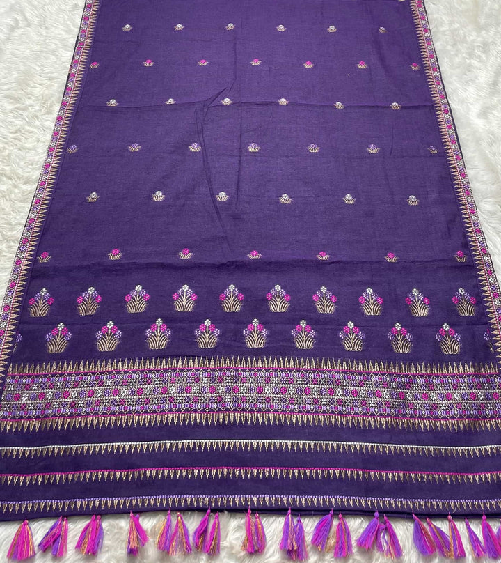 Ready-To-Wear Multi-Dhaga Weaving Work Kesa Cotton* Mekhela Sador