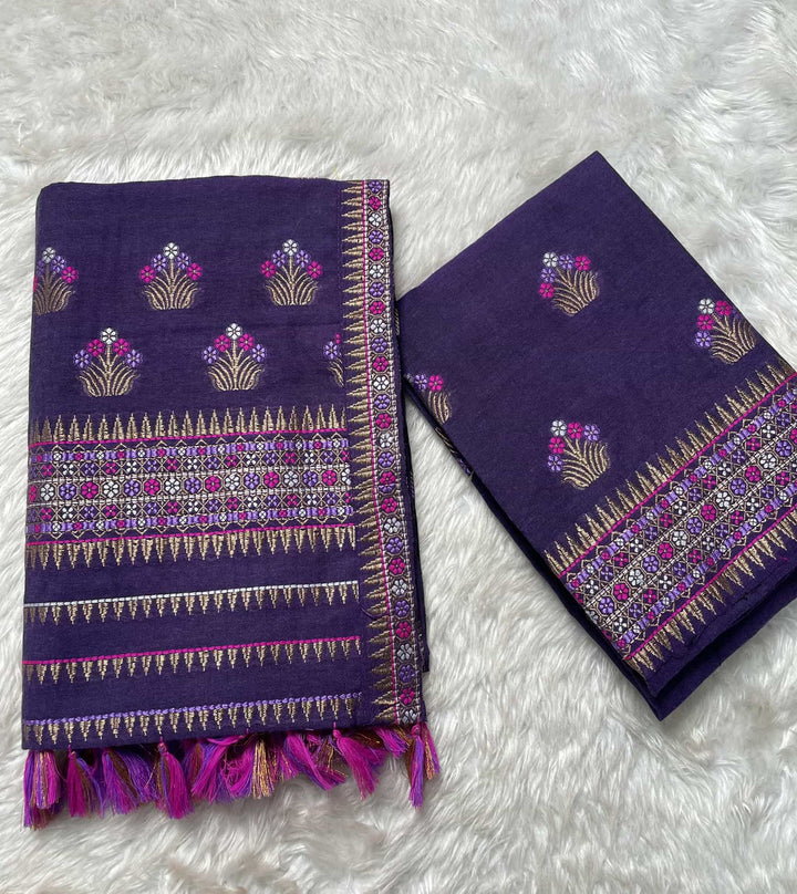 Ready-To-Wear Multi-Dhaga Weaving Work Kesa Cotton* Mekhela Sador