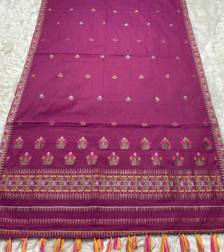 Ready-To-Wear Multi-Dhaga Weaving Work Kesa Cotton* Mekhela Sador