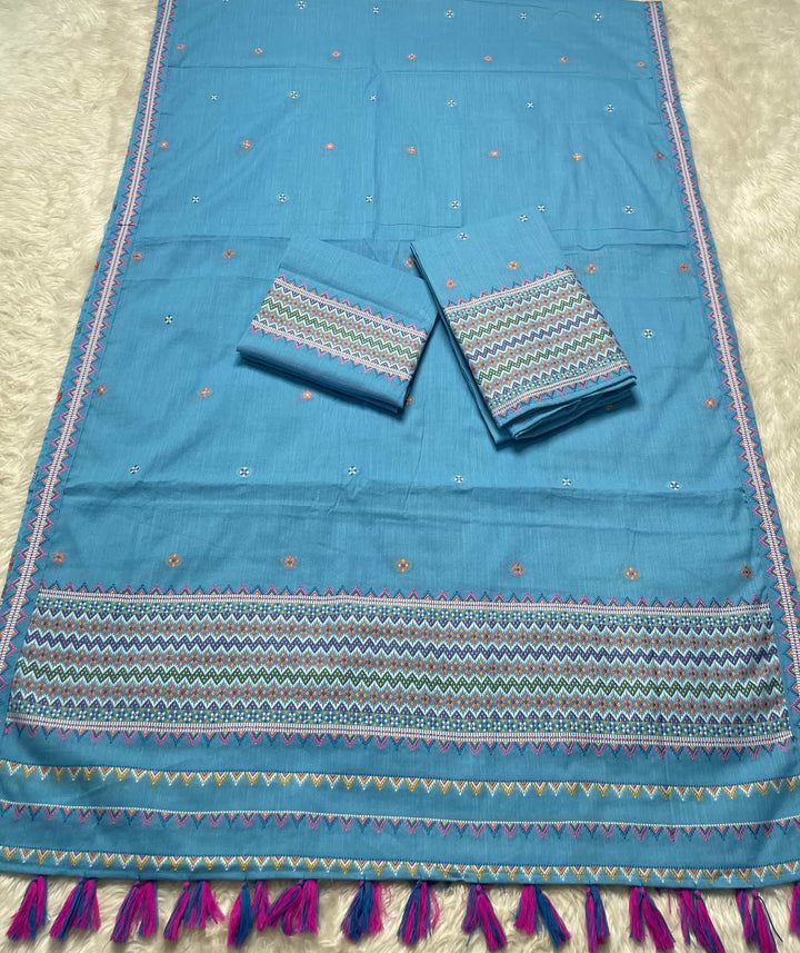 Ready-To-Wear Multi-Dhaga Weaving Work Kesa Cotton* Mekhela Sador