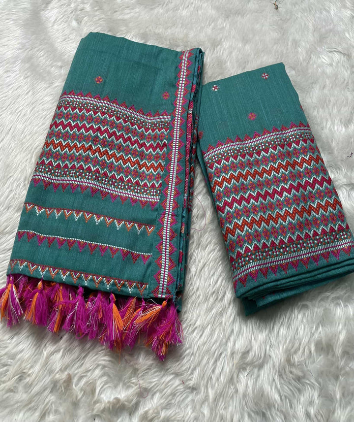 Ready-To-Wear Multi-Dhaga Weaving Work Kesa Cotton* Mekhela Sador