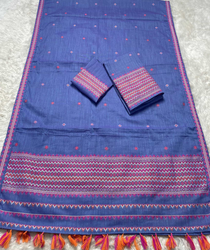 Ready-To-Wear Multi-Dhaga Weaving Work Kesa Cotton* Mekhela Sador