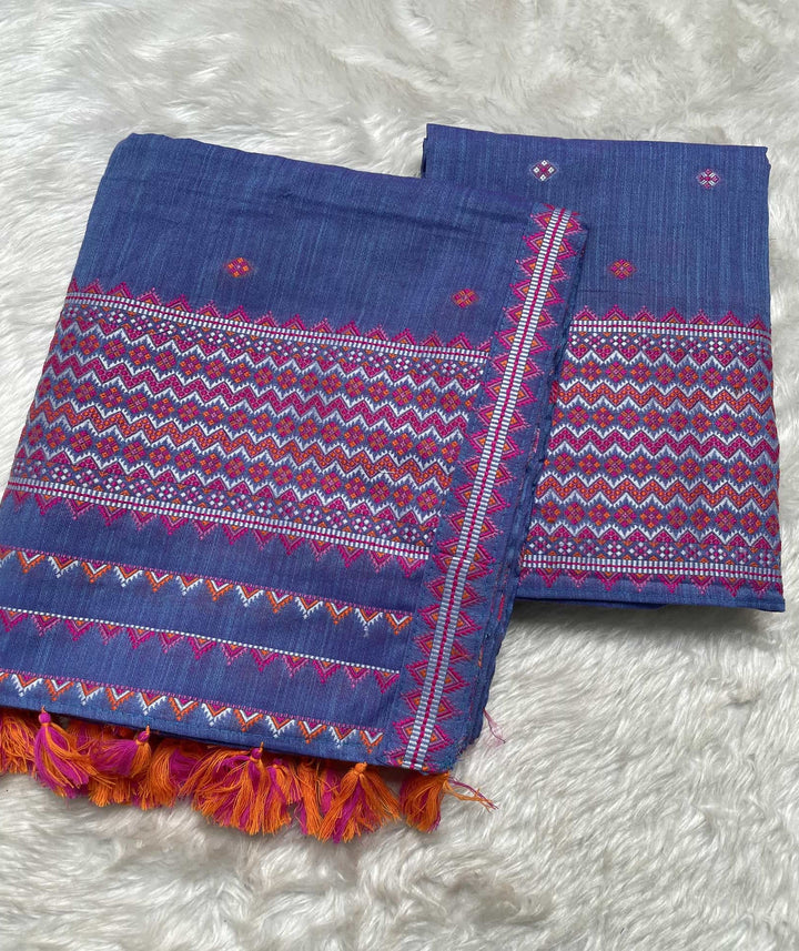 Ready-To-Wear Multi-Dhaga Weaving Work Kesa Cotton* Mekhela Sador