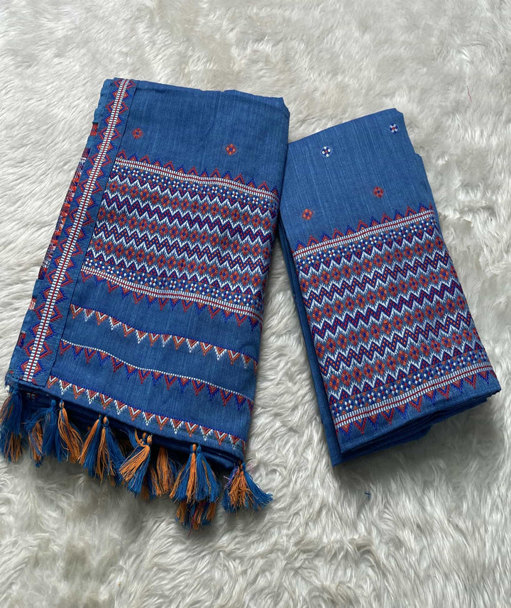 Ready-To-Wear Multi-Dhaga Weaving Work Kesa Cotton* Mekhela Sador