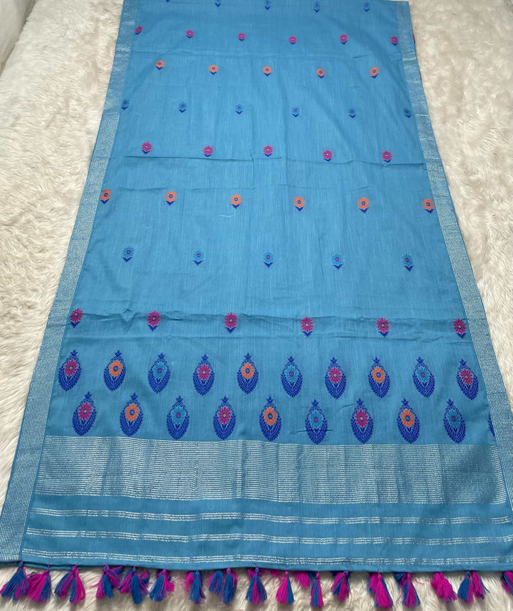 Ready-To-Wear Multi-Dhaga Weaving Work Kesa Cotton* Mekhela Sador