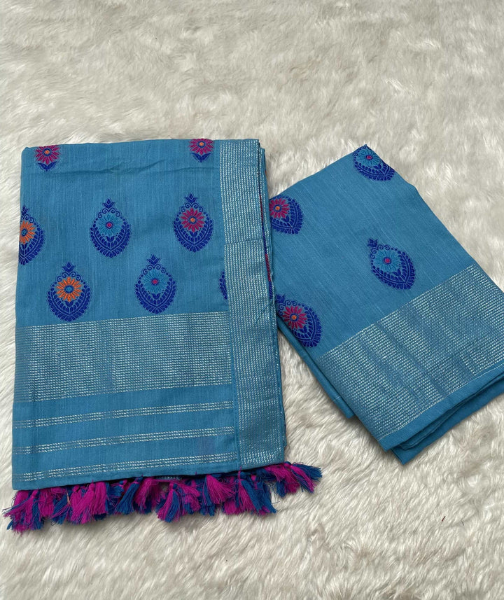 Ready-To-Wear Multi-Dhaga Weaving Work Kesa Cotton* Mekhela Sador