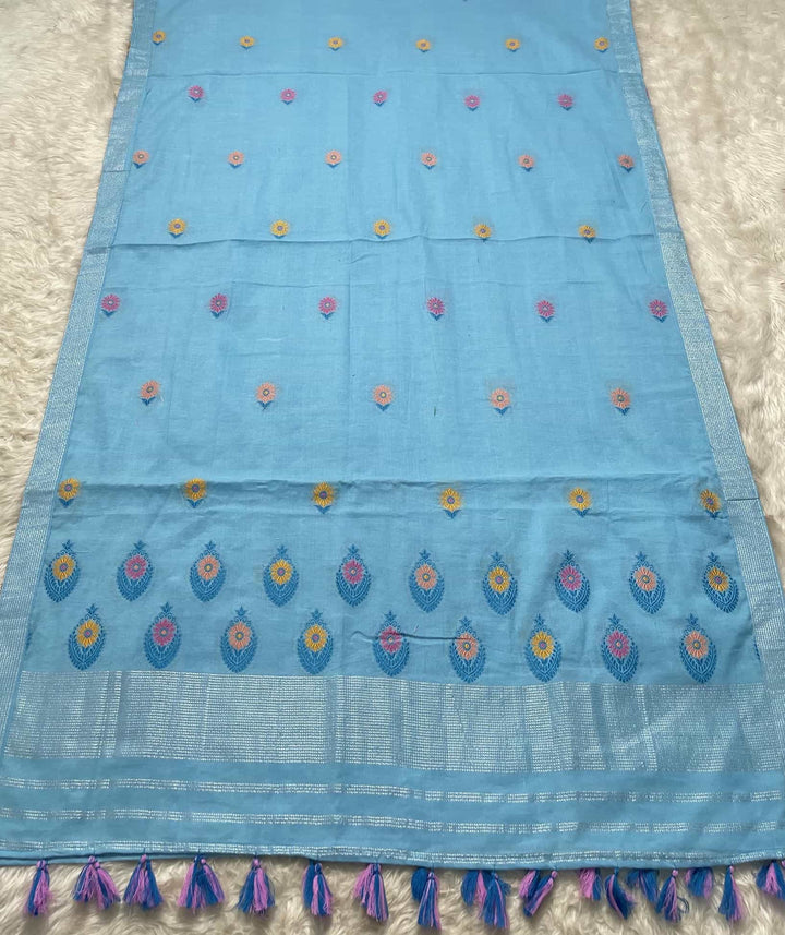 Ready-To-Wear Multi-Dhaga Weaving Work Kesa Cotton* Mekhela Sador
