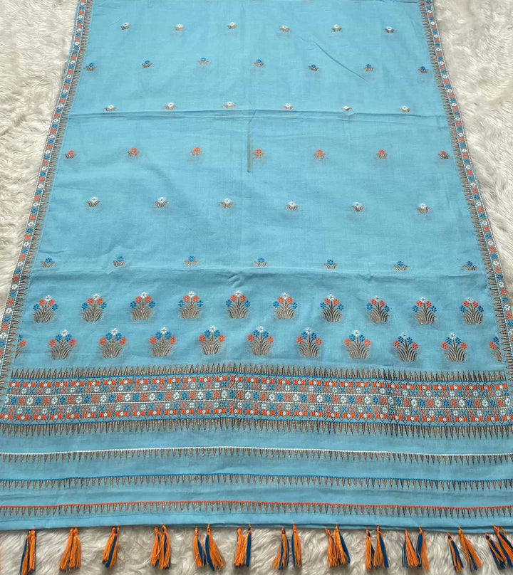Ready-To-Wear Multi-Dhaga Weaving Work Kesa Cotton* Mekhela Sador