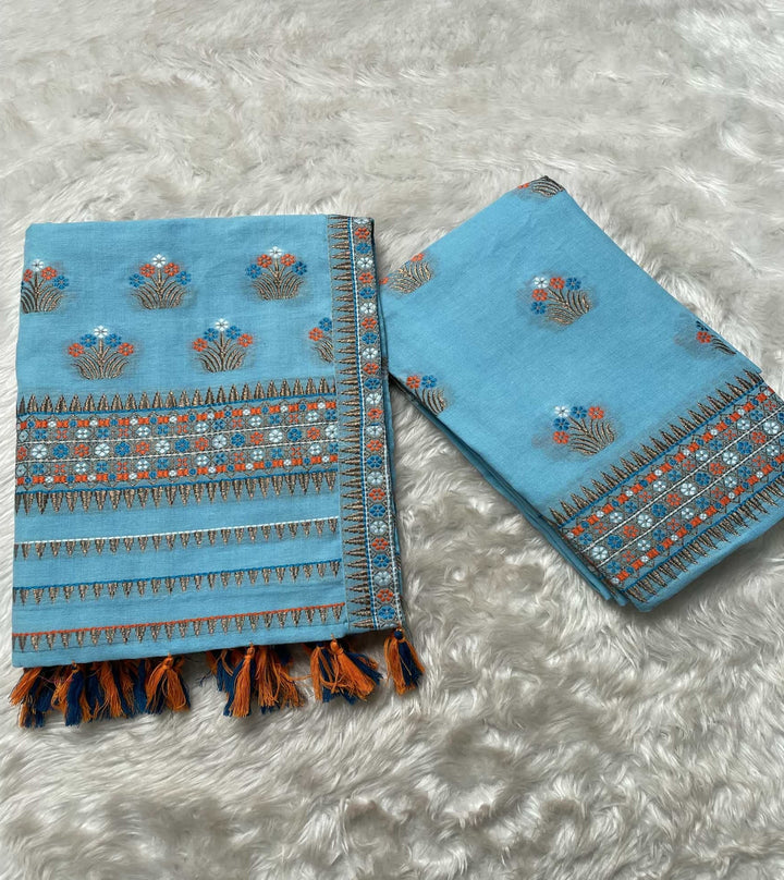 Ready-To-Wear Multi-Dhaga Weaving Work Kesa Cotton* Mekhela Sador