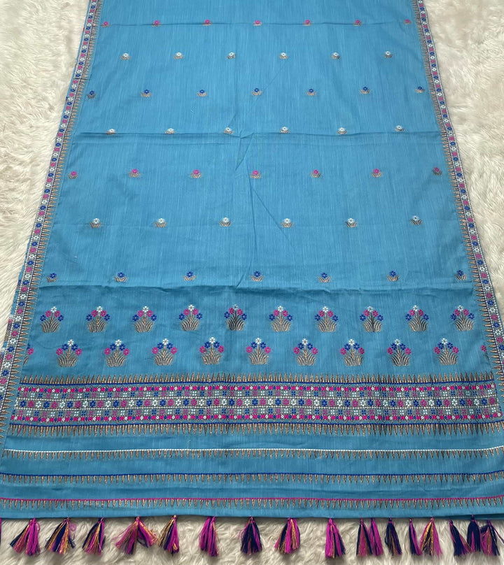 Ready-To-Wear Multi-Dhaga Weaving Work Kesa Cotton* Mekhela Sador