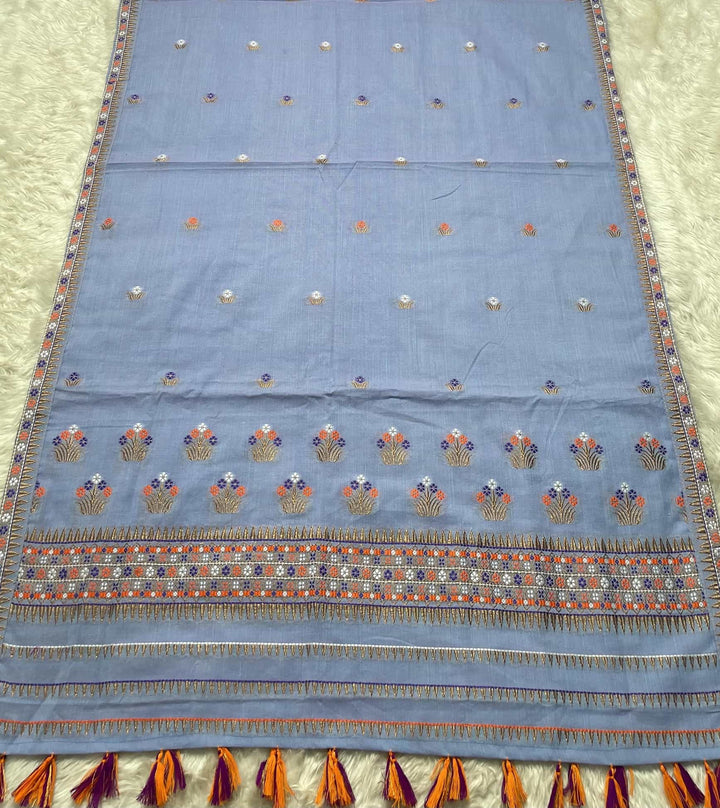Ready-To-Wear Multi-Dhaga Weaving Work Kesa Cotton* Mekhela Sador