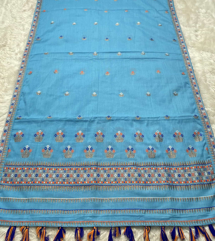 Ready-To-Wear Multi-Dhaga Weaving Work Kesa Cotton* Mekhela Sador