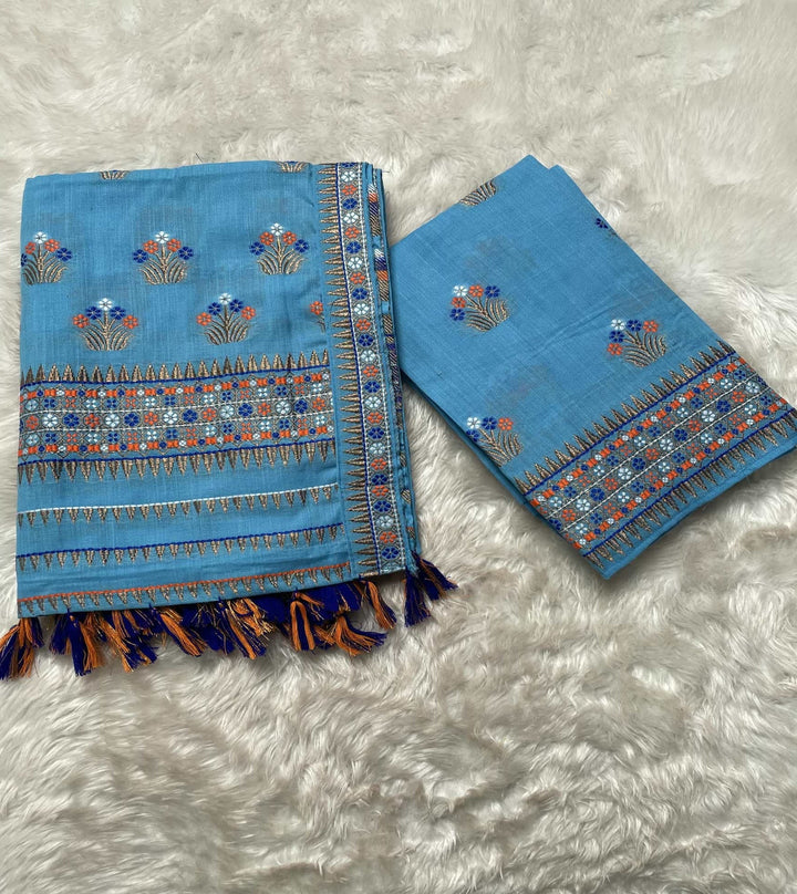 Ready-To-Wear Multi-Dhaga Weaving Work Kesa Cotton* Mekhela Sador