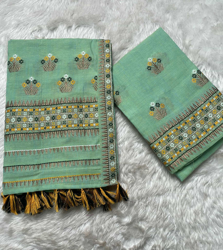 Ready-To-Wear Multi-Dhaga Weaving Work Kesa Cotton* Mekhela Sador