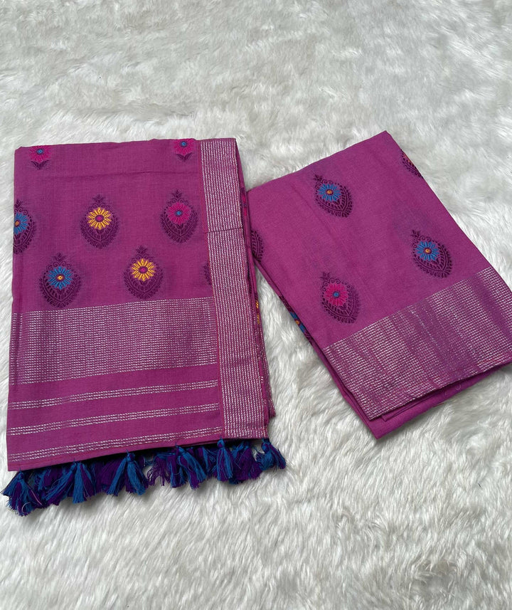 Ready-To-Wear Multi-Dhaga Weaving Work Kesa Cotton* Mekhela Sador