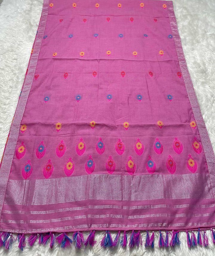 Ready-To-Wear Multi-Dhaga Weaving Work Kesa Cotton* Mekhela Sador