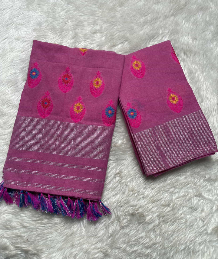 Ready-To-Wear Multi-Dhaga Weaving Work Kesa Cotton* Mekhela Sador