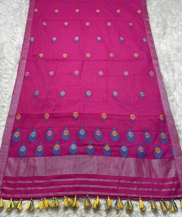 Ready-To-Wear Multi-Dhaga Weaving Work Kesa Cotton* Mekhela Sador