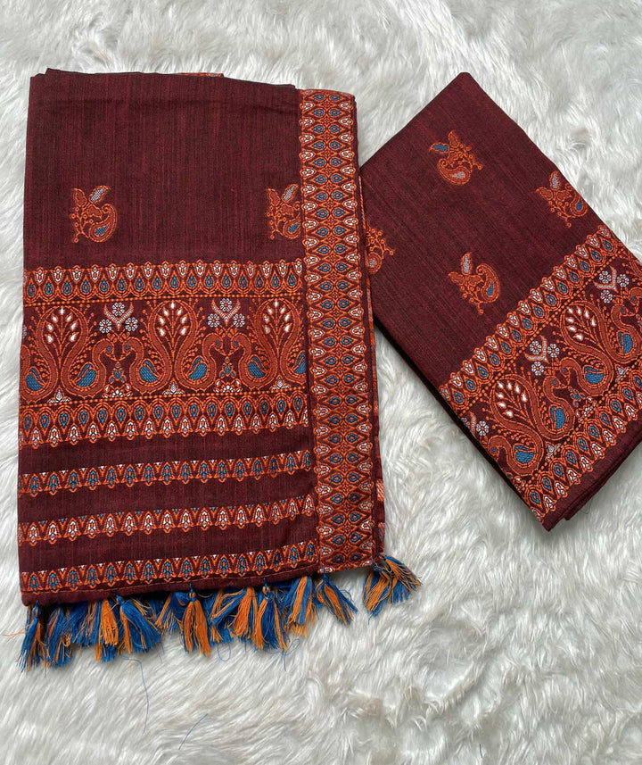 Ready-To-Wear Multi-Dhaga Weaving Work Kesa Cotton* Mekhela Sador