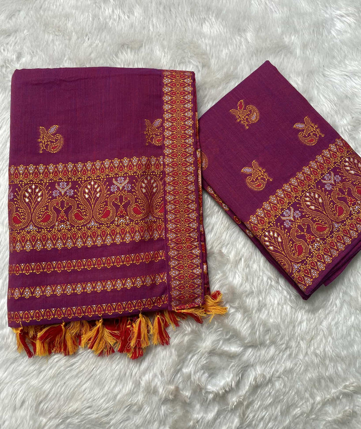 Ready-To-Wear Multi-Dhaga Weaving Work Kesa Cotton* Mekhela Sador