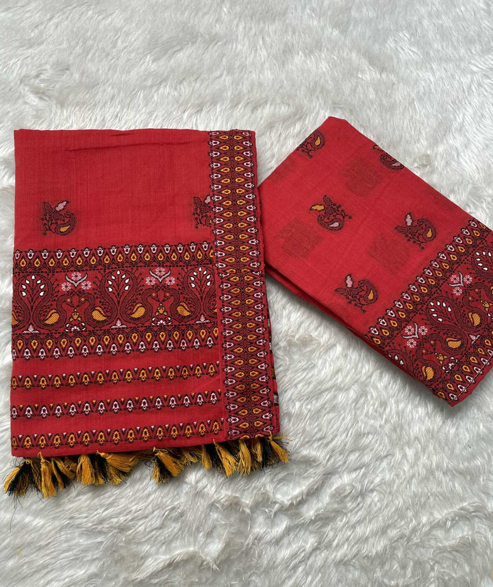 Ready-To-Wear Multi-Dhaga Weaving Work Kesa Cotton* Mekhela Sador