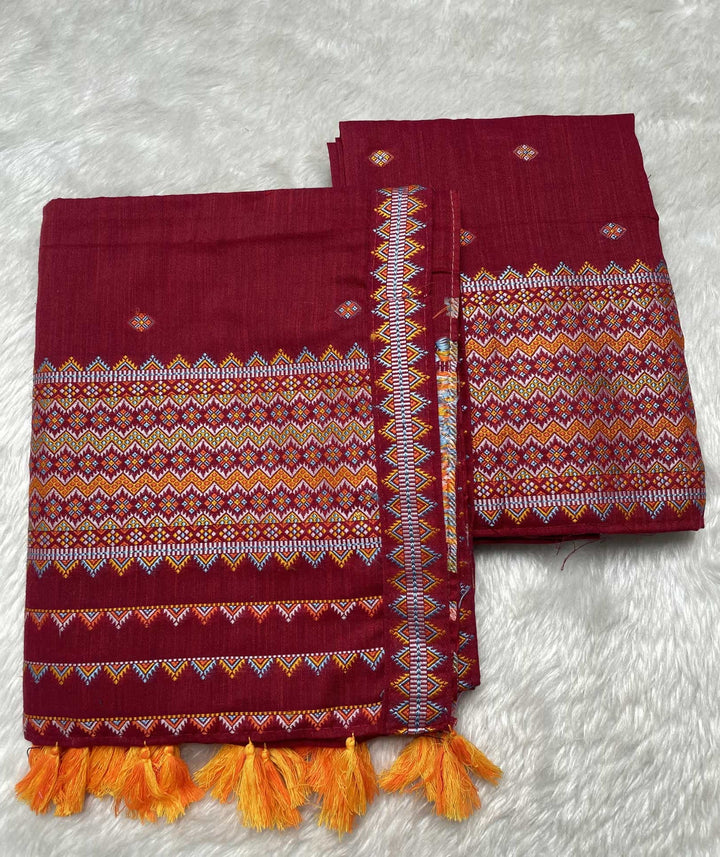 Ready-To-Wear Multi-Dhaga Weaving Work Kesa Cotton* Mekhela Sador
