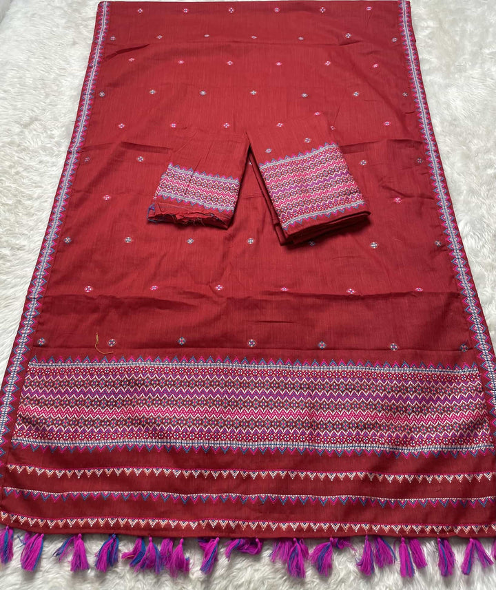 Ready-To-Wear Multi-Dhaga Weaving Work Kesa Cotton* Mekhela Sador