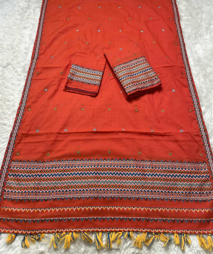 Ready-To-Wear Multi-Dhaga Weaving Work Kesa Cotton* Mekhela Sador