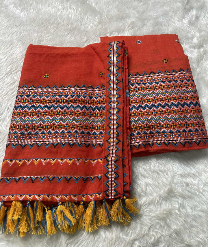 Ready-To-Wear Multi-Dhaga Weaving Work Kesa Cotton* Mekhela Sador