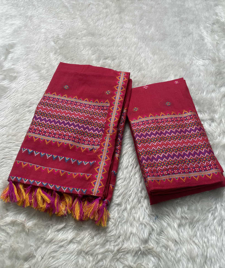 Ready-To-Wear Multi-Dhaga Weaving Work Kesa Cotton* Mekhela Sador