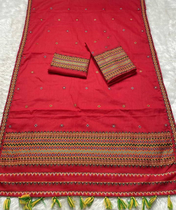 Ready-To-Wear Multi-Dhaga Weaving Work Kesa Cotton* Mekhela Sador