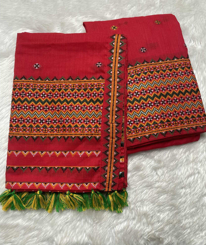 Ready-To-Wear Multi-Dhaga Weaving Work Kesa Cotton* Mekhela Sador