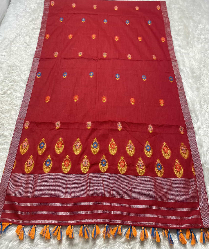 Ready-To-Wear Multi-Dhaga Weaving Work Kesa Cotton* Mekhela Sador