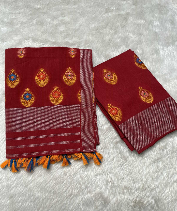 Ready-To-Wear Multi-Dhaga Weaving Work Kesa Cotton* Mekhela Sador