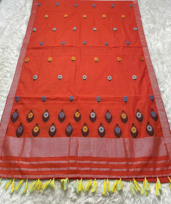 Ready-To-Wear Multi-Dhaga Weaving Work Kesa Cotton* Mekhela Sador